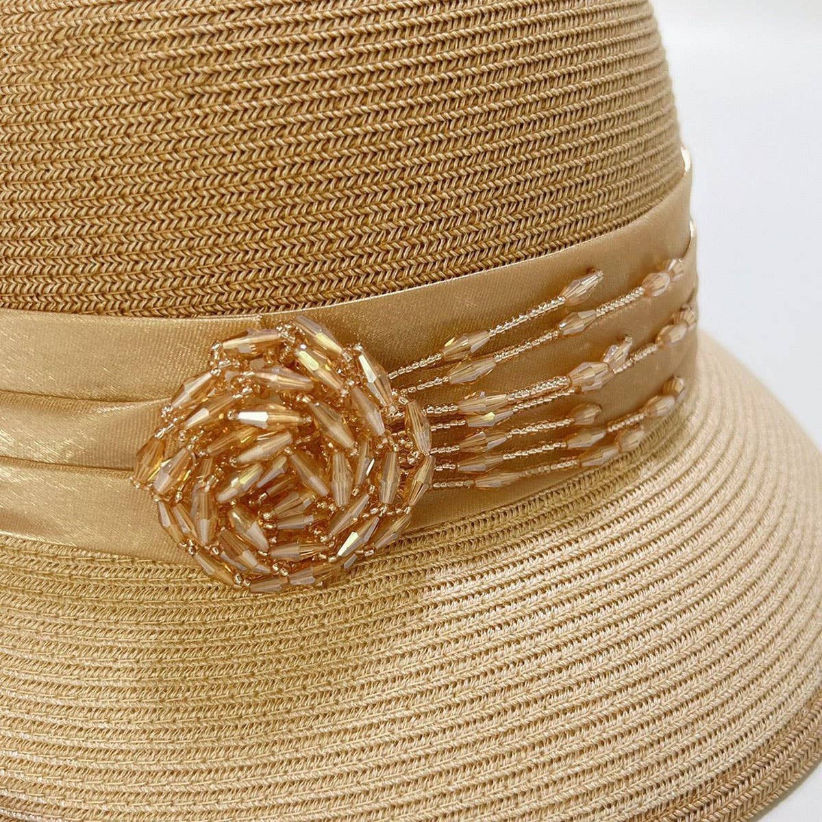SUMMER FASHION PLEATED RIBBON STRAW HAT_CWAH3480