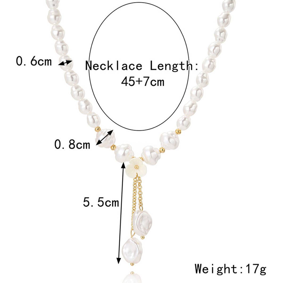 FAUX PEARL CHARM PENDANT NECKLACE_CWAJE0438