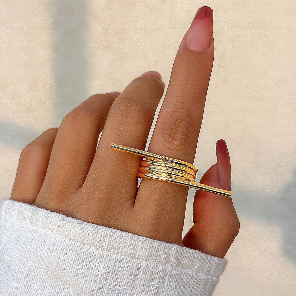 SIMPLE ASYMMETRICAL STATEMENT FRENCH RING_CWAJE1926