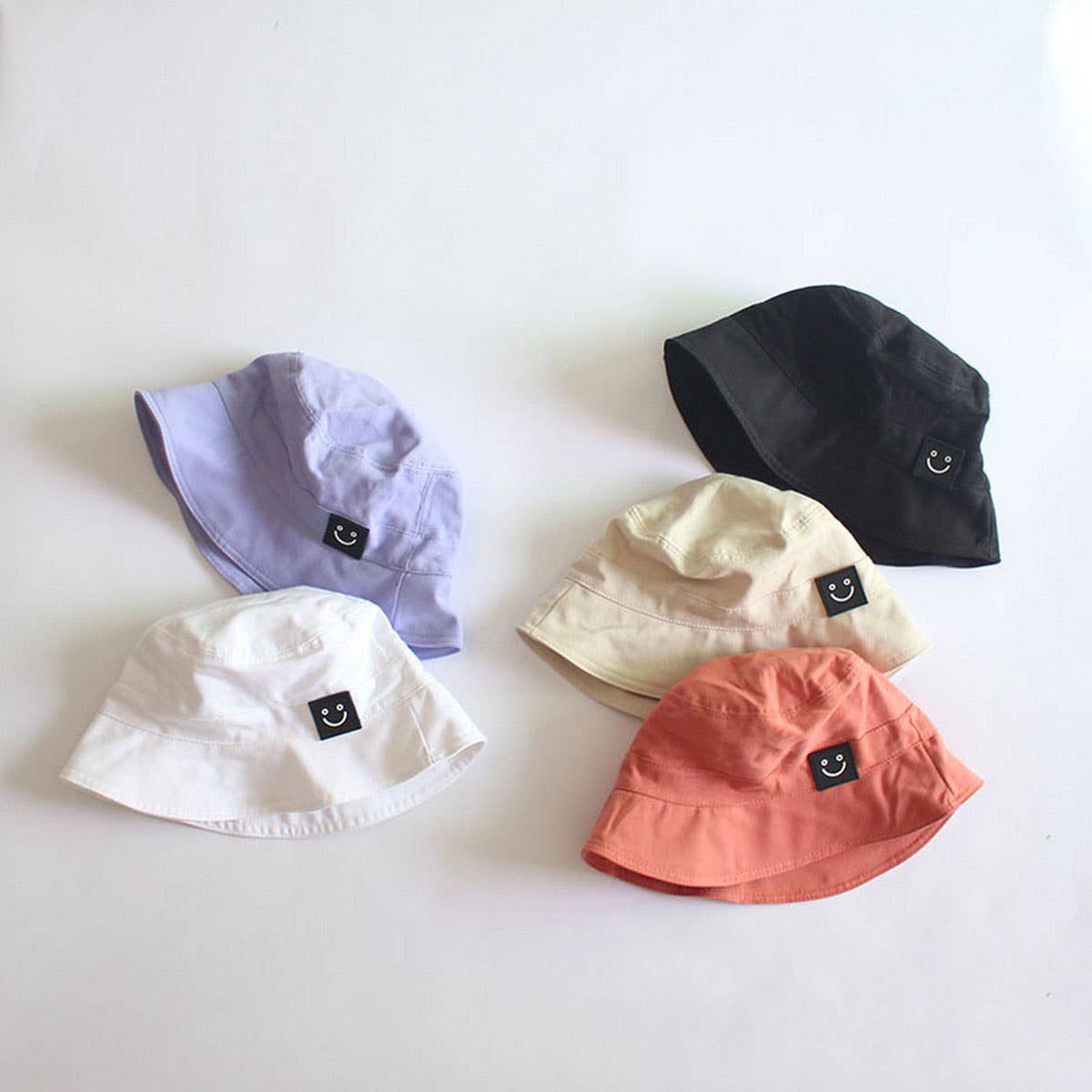 SOLID COLOR SMILEY FACE CHILDRENS BUCKET HAT_CWAH2872