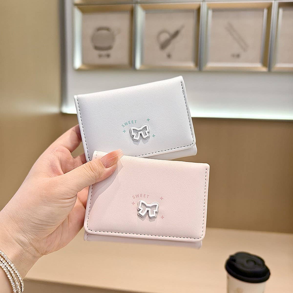 New Fresh Bow Mini 3-Fold Wallet For Women_Cwab06245