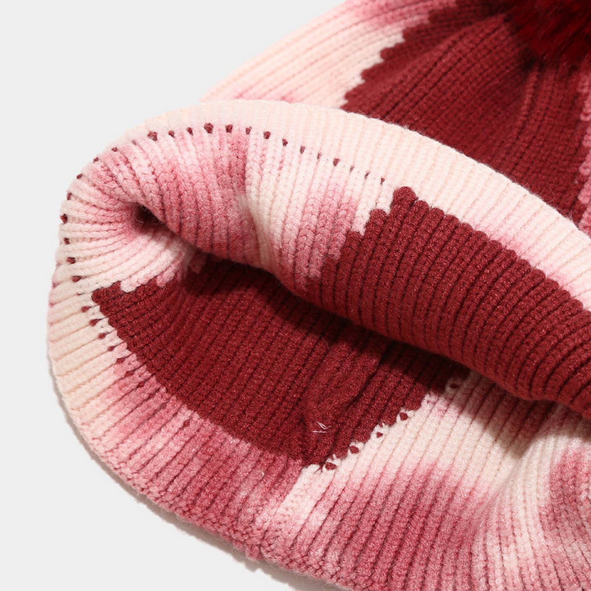 NEW TIE DYE POM POM KNITTED HAT_CWAH1619