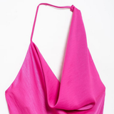 Womens French Style Asymmetric Satin Dress_Cwdmd5814