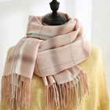 PLAID WINTER SCARF SOFT THICKENED SHAWL FOR WOMEN_CWASC0181