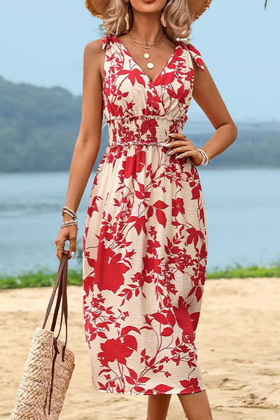 CWDMD2469_PRINTED BOHEMIAN DRESS