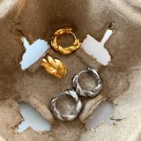 Gold & Silver Twisted Rope Hoop Earrings Forwomen_Cwaje06288