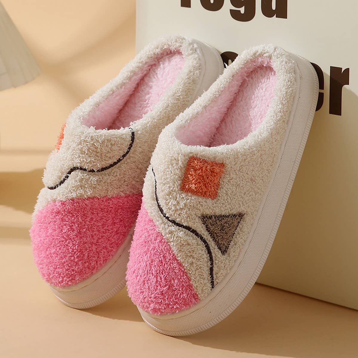 LEISURE NON SLIP SPLICING COTTON SLIPPERS_CWSHS0323