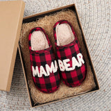 PLAID CHRISTMAS COTTON SLIPPERS WINTER WARM_CWSHF00226