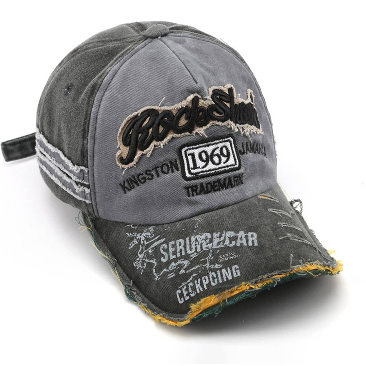 Vintage 1969 Distressed Embroidered Baseball Cap Cwah1259