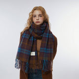 BROWN CHECK SCARF THICK DUAL USE WINTER WRAP_CWASC2299