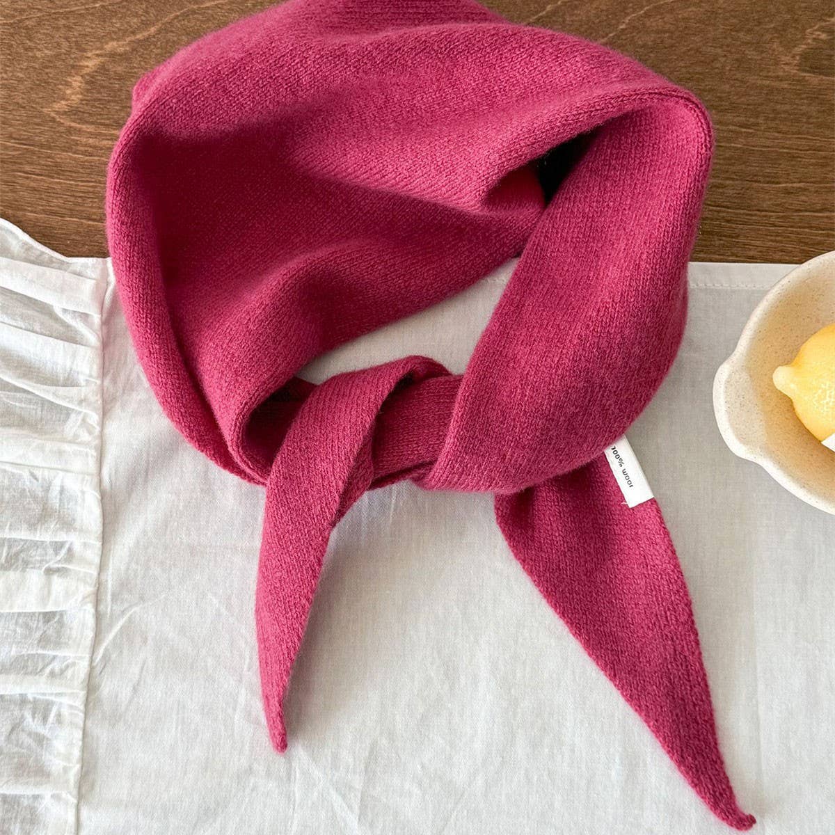 Pure Wool Knit Triangle Scarf Multi-Use_Cwov00279
