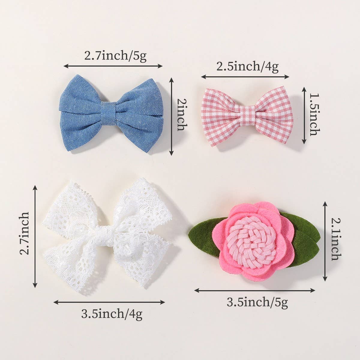 BABY FLORAL PRINT HAIR CLIP SET CHRISTMAS STYLE_CWAHA6745