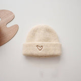 CHILDRENS STYLISH EMBROIDERED HEART KNITTED HAT_CWAH2934