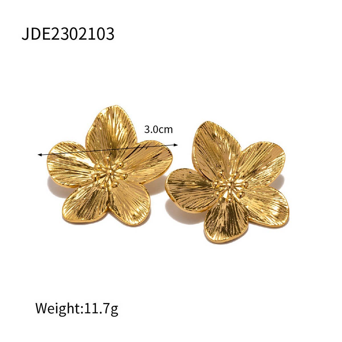 GOLD FLOWER JEWELRY LIGHT LUXURY VERSATILE EARRINGS_CWMM2361