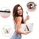 SIMPLE DOUBLE SIDED PRINTED ZIPPER COSMETIC BAG_CWAB2251