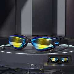 HD ANTI FOG SILICONE SWIM GOGGLES MIRRORED LENS_CWMM6634