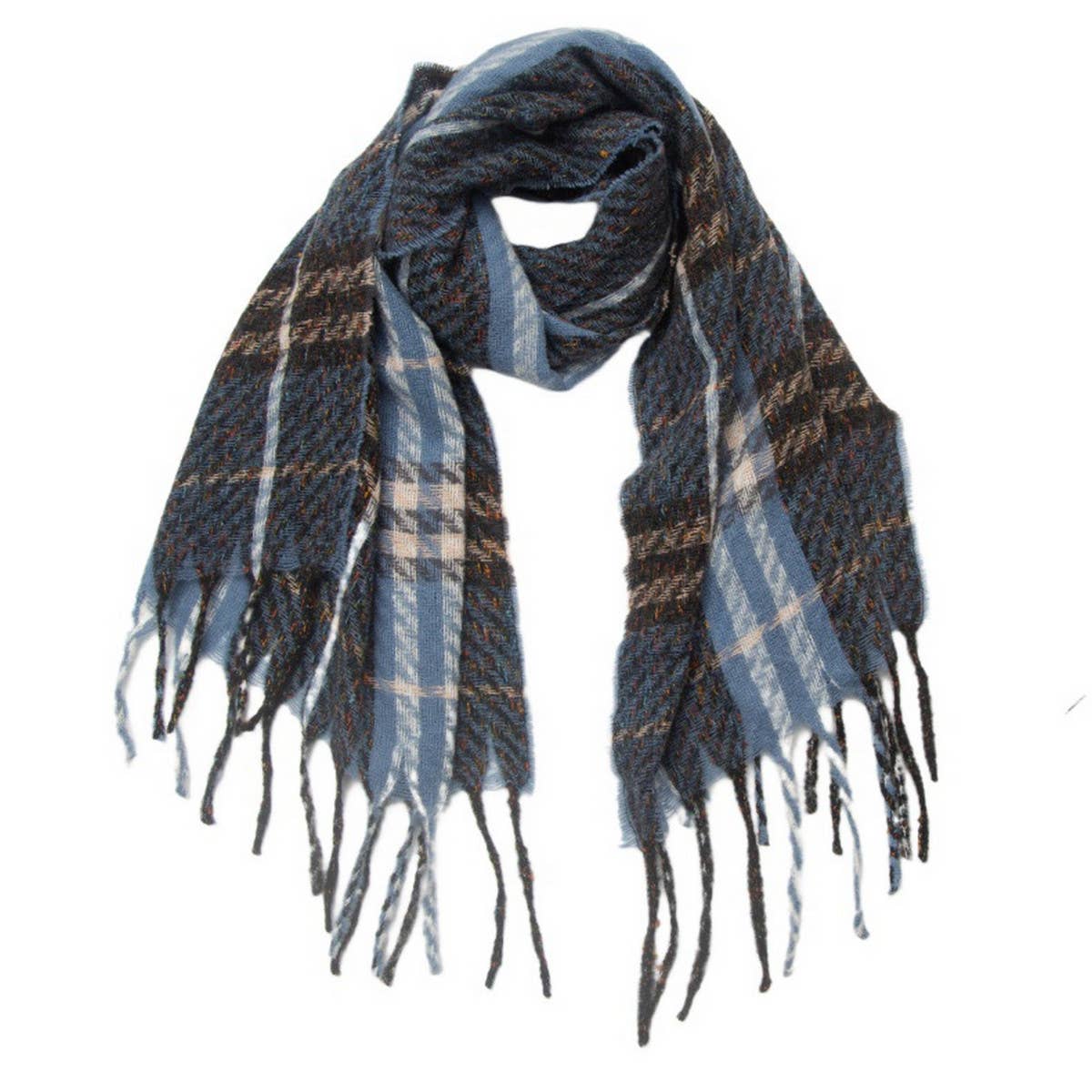 NEW TASSEL CHECKERED SCARF FOR FALL WINTER_CWASC0869