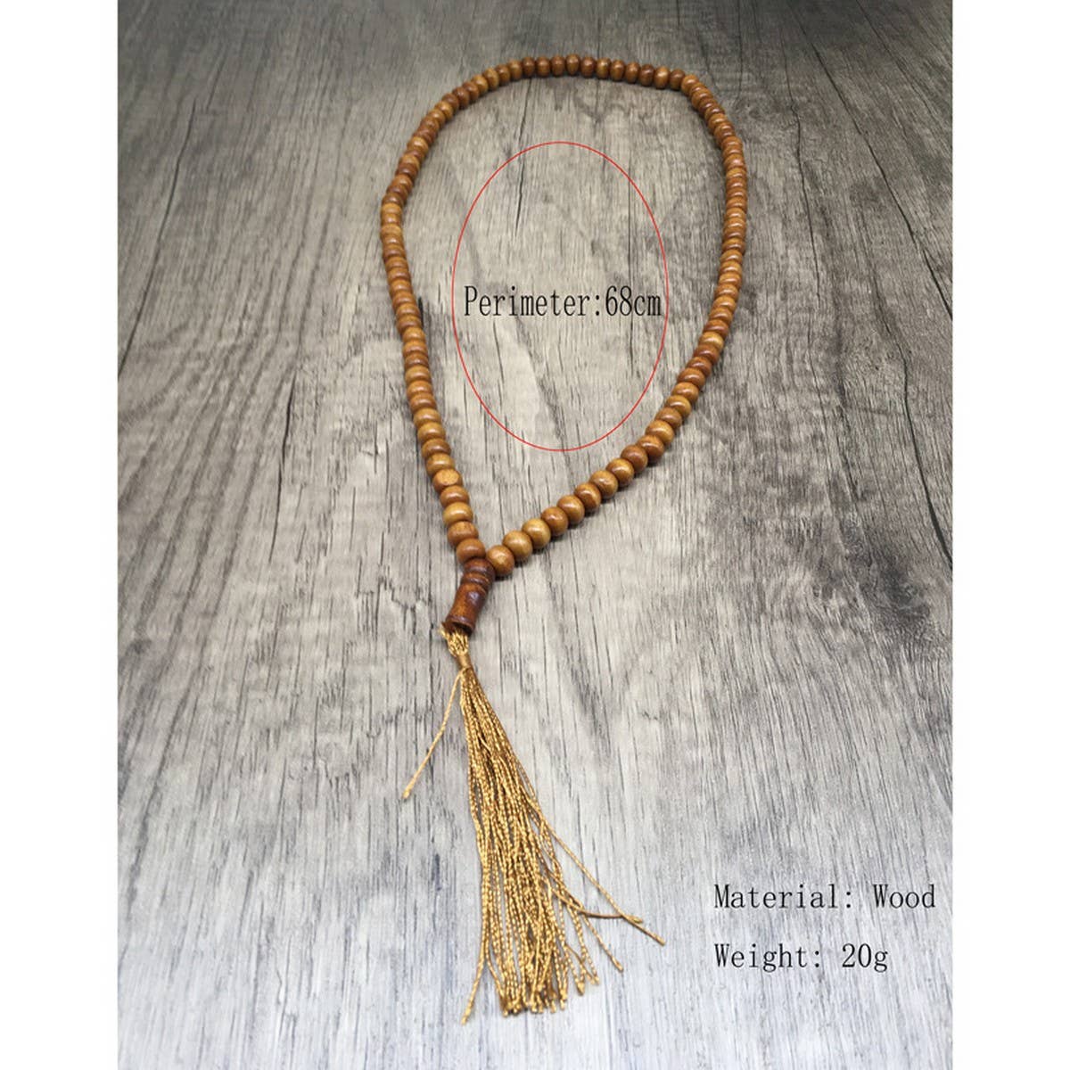 Wooden Bead Y-Shaped Tassel Handmade Beadednecklace_Cwmm4568
