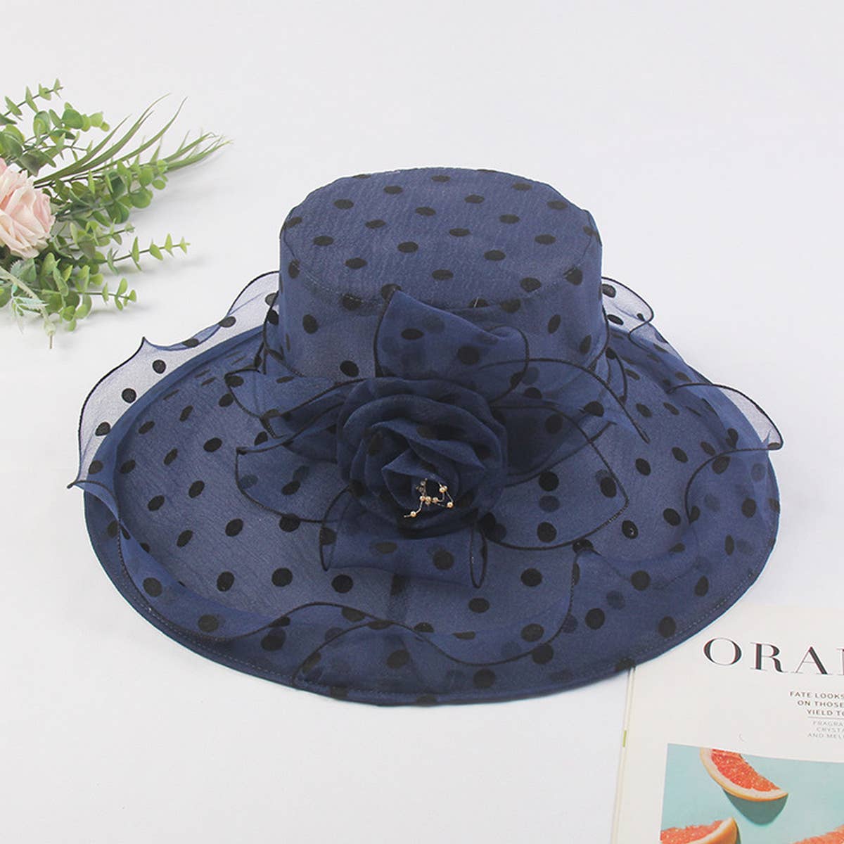Women Mesh Wavy Edge Beach Sun Hat_Cwah1209