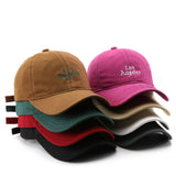 SOFT TOP VINTAGE LETTER EMBROIDERED PEAKED CAP_CWAH1284