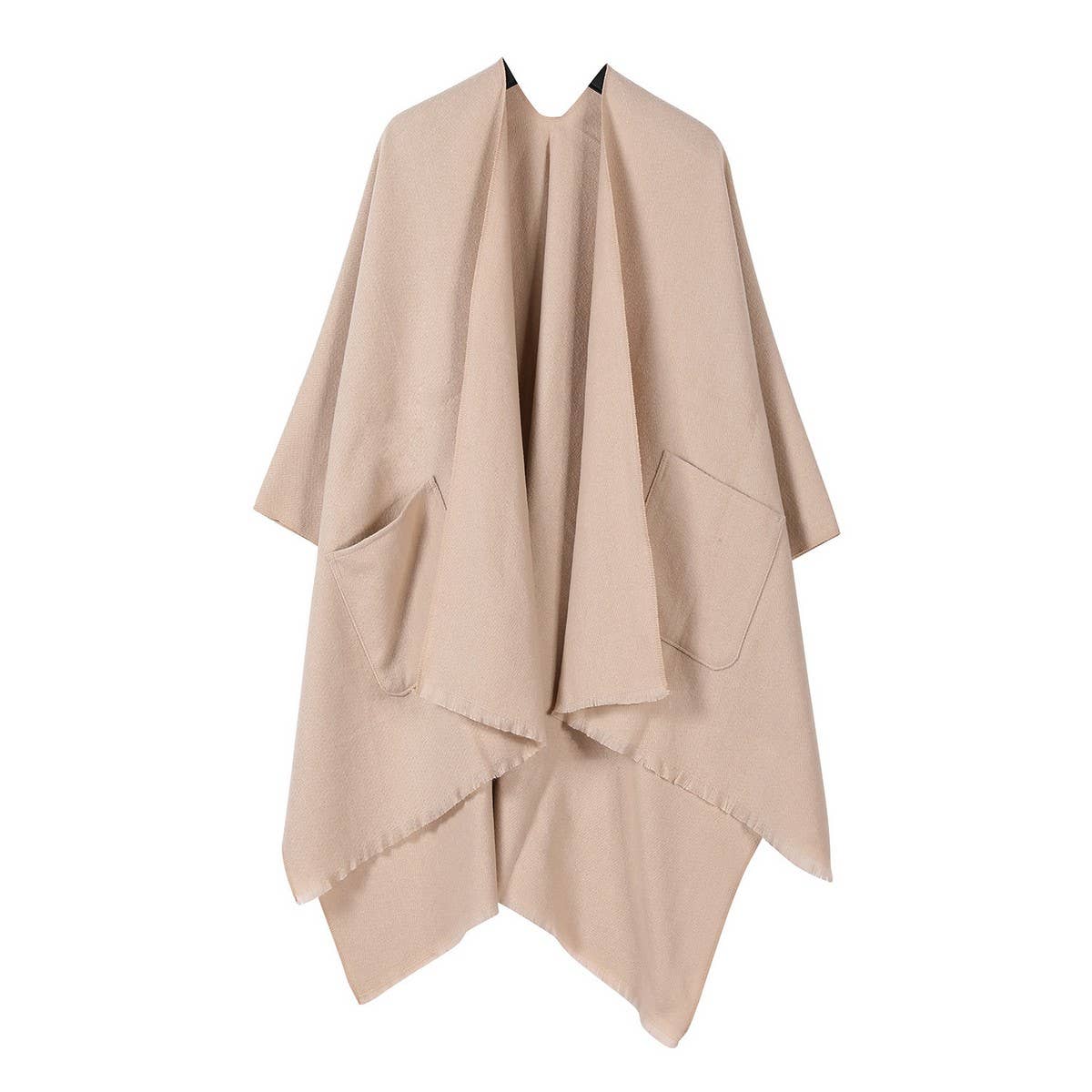 SOLID COLOR SHAWL POCKET WARM SCARF CAPE_CWASC2182