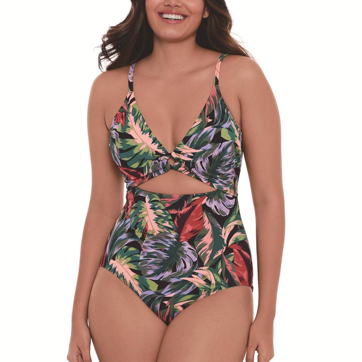 LEOPARD PRINT SLIM CUT OUT BIKINI SWIMSUIT_CWMW0620