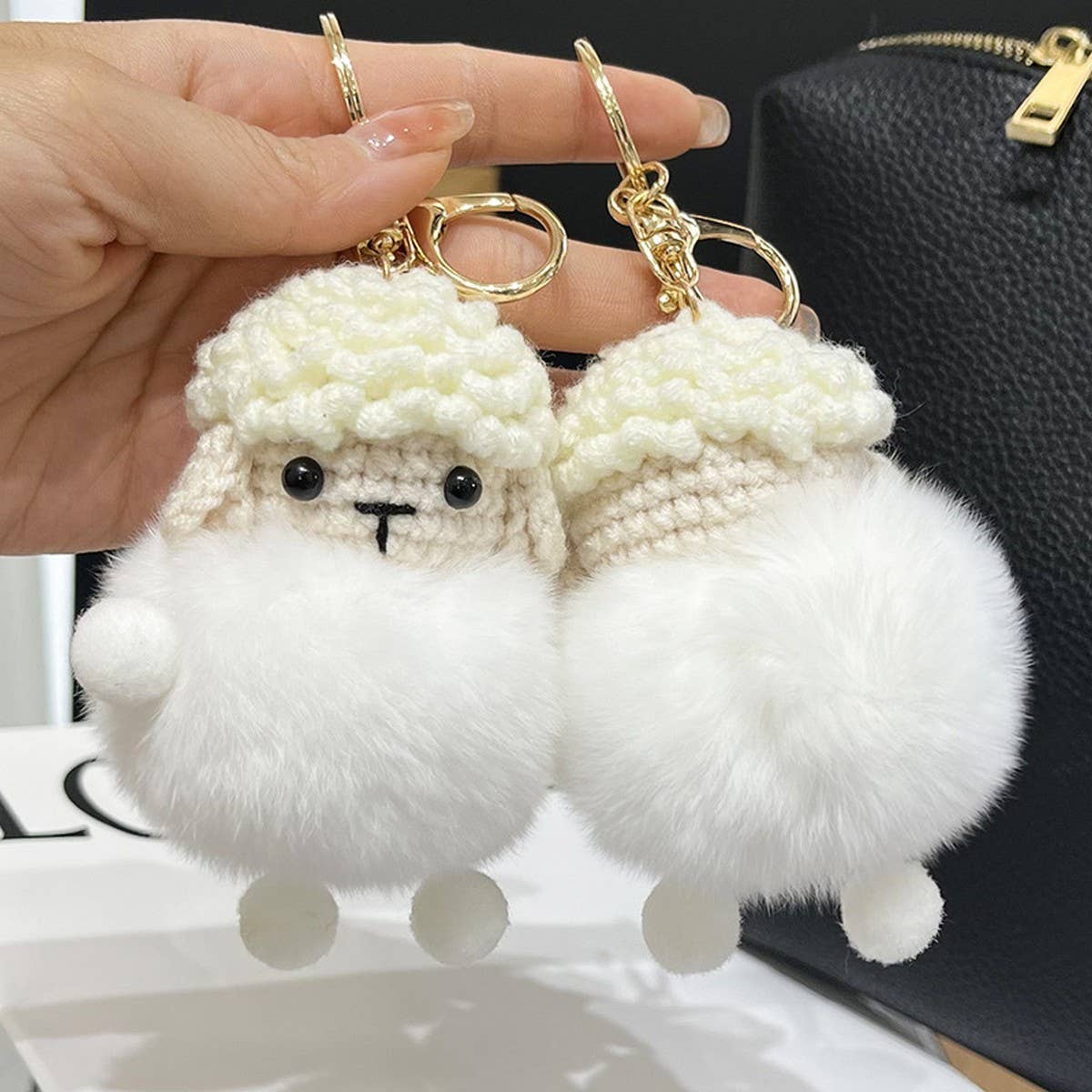 NEW LAMB COUPLE BACKPACK PENDANT CAR KEYCHAIN_CWMM2524