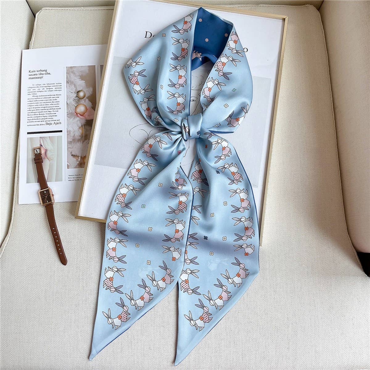 Ribbon Hair Accessories Animal Print Head Scarf_Cwasc1516