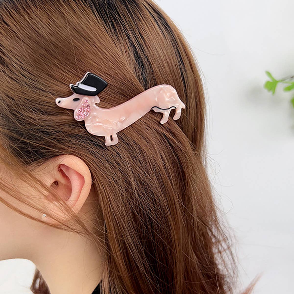 RHINESTONE DOG TEMPERAMENT GIRLY HAIR CLIP_CWAHA2073