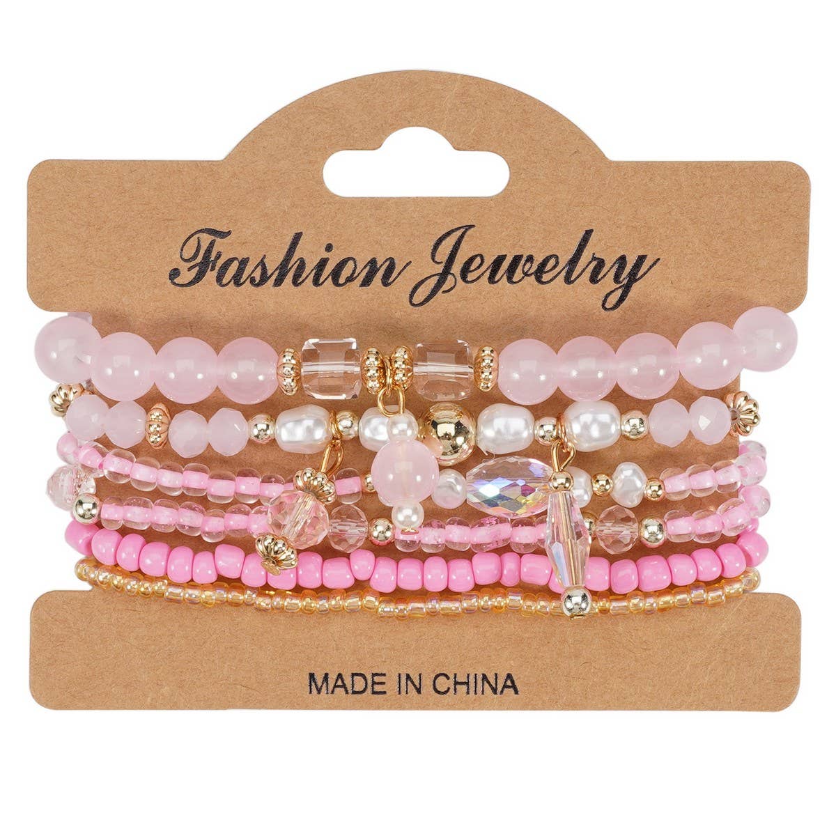 Cwaje05683_Boho Handmade Beaded Bracelet Set 6Pcs Women