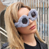 ROUND FRAME PLUSH FULL COVERAGE SUNGLASSES_CWASG0644