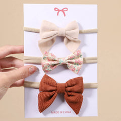 CORDUROY BOW BABY HEADBAND SET FOR GIRLS_CWAHA6751