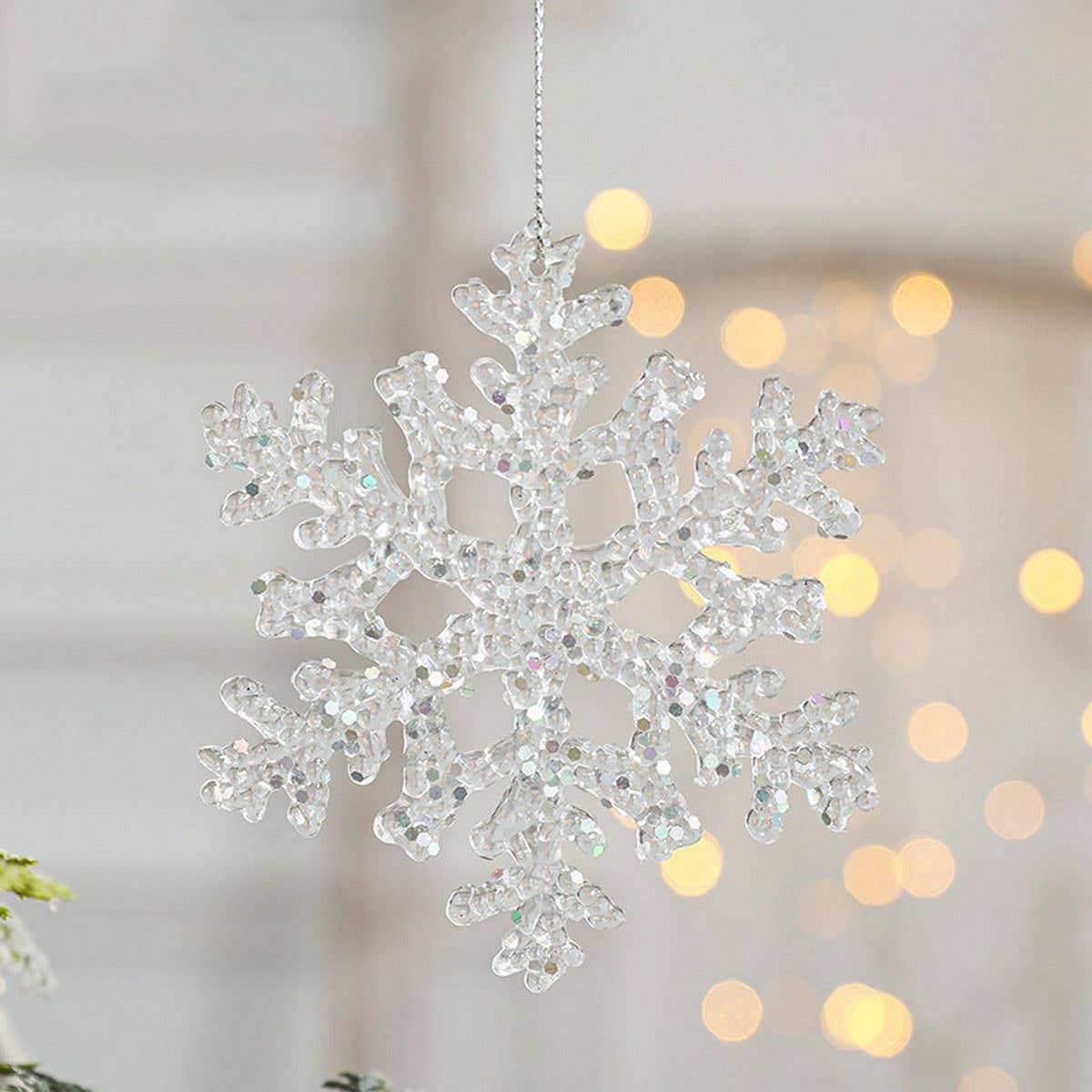 Transparent Xmas Tree Snowflake Reindeer Ornament_Cwmm9800