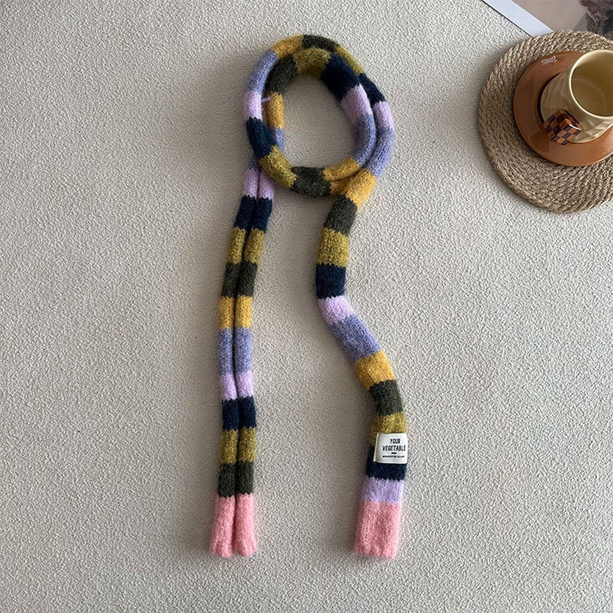 COLORBLOCK SKINNY STRIPE SCARF CHIC SUMMER WRAP_CWASC2301