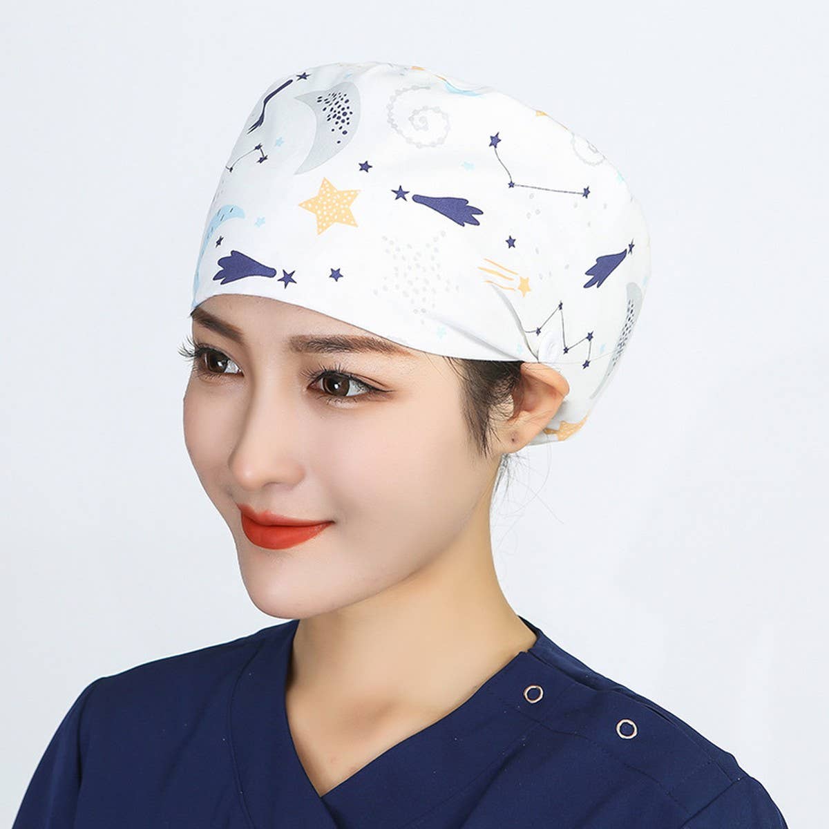 NURSE CAP OPERATING ROOM ADJUSTABLE ROUND CAP_CWAH3336