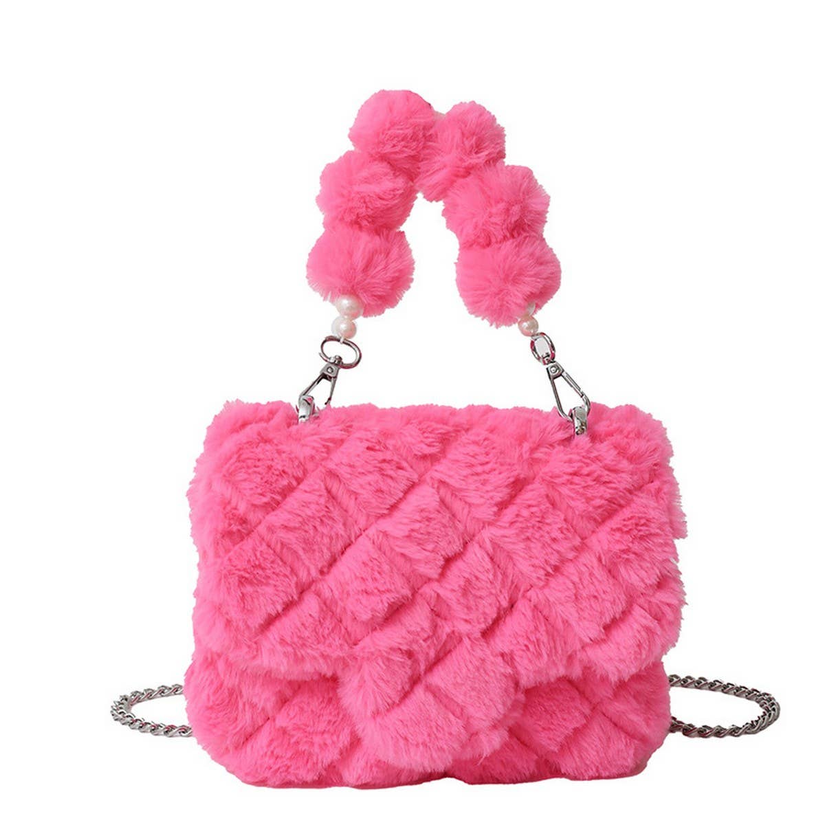 Winter Lamb Wool Shoulder And Crossbody Plush Bag_Cwab3952