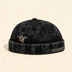 Retro Letter Star Patch Brimless Cap Unisex_Cwah04671