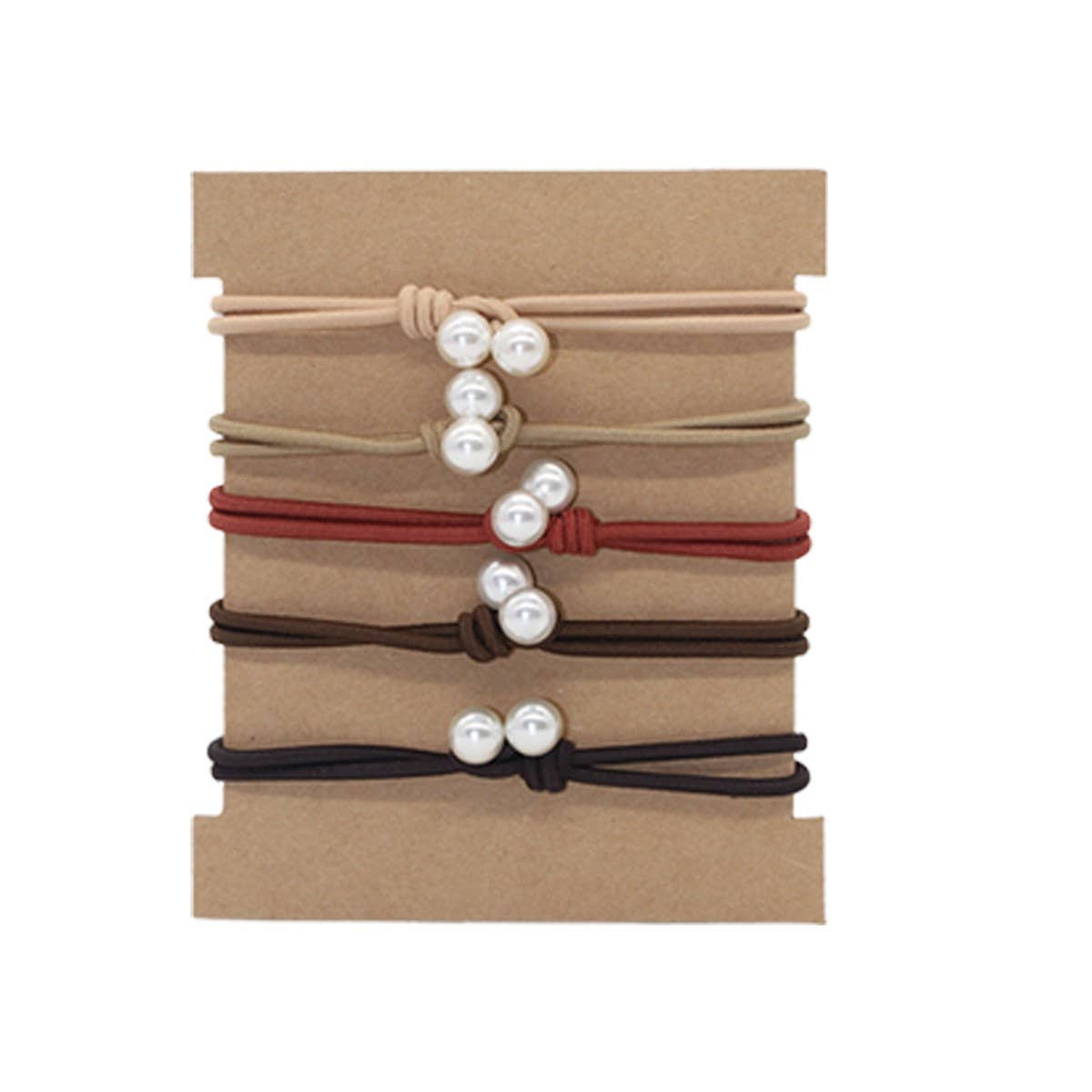 THREAD KNOT 5 CARD SET SIMPLE HAIR SCRUNCHIES_CWAHA2726