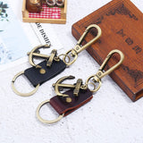 SIMPLE RETRO COWHIDE BRONZE CAR KEYCHAIN_CWMM5041