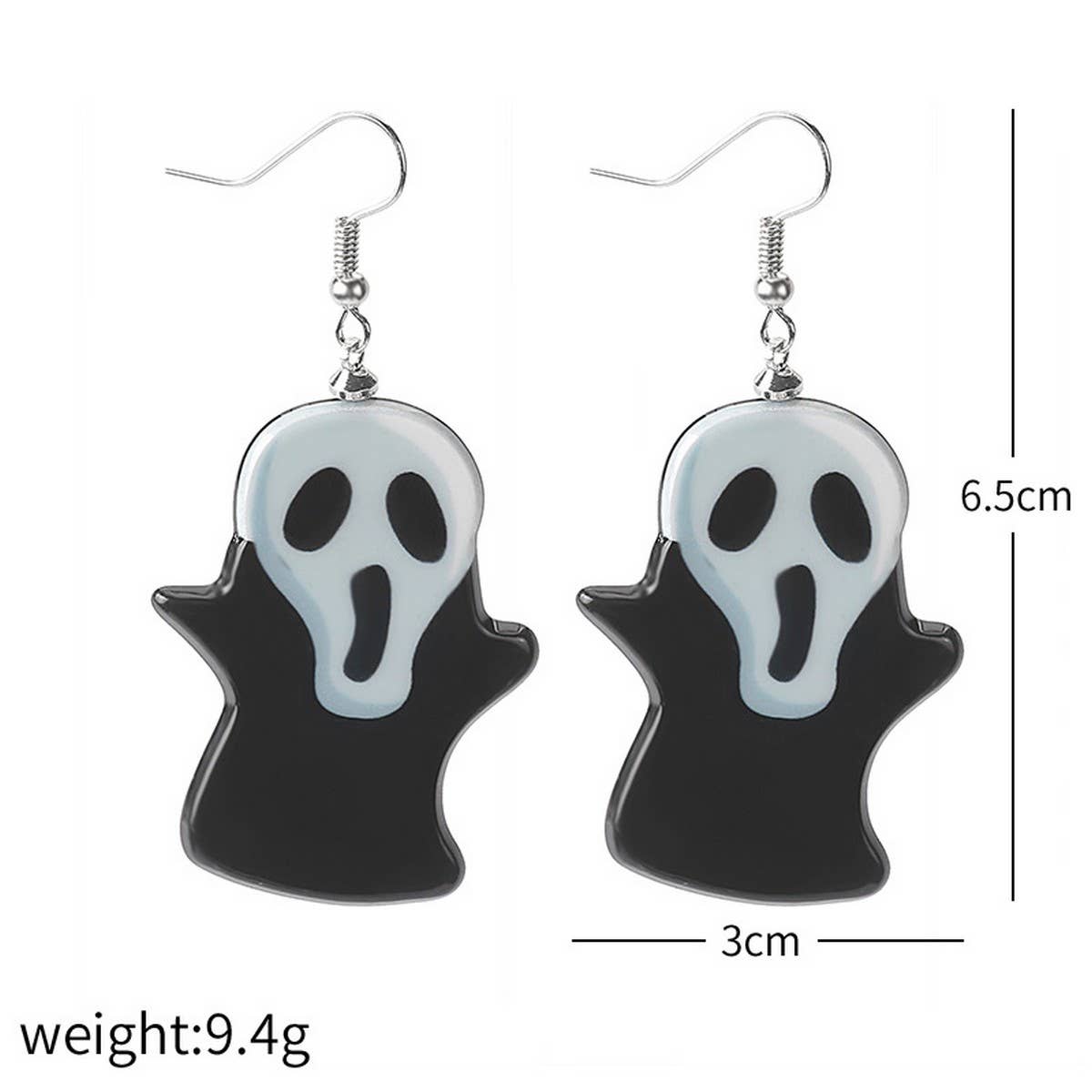 HALLOWEEN GHOST WITCH FACE PUMPKIN EARRINGS_CWAJE1866
