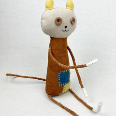 HANDCRAFTED INDIGO PATCHWORK EMBROIDERED PLUSH TOY_CWMM6053