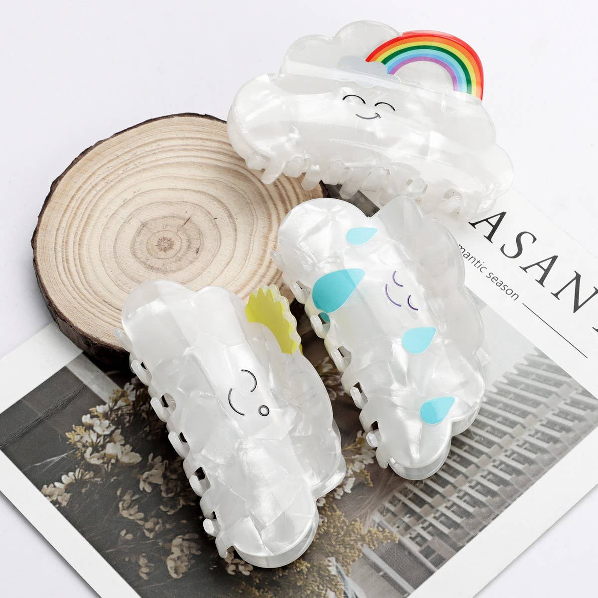 Cwaha1392_White Cartoon Series Hair Claw Clip