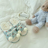 Womens Winter Fur Ball Style Open Toe Slippers_Cwmm2985