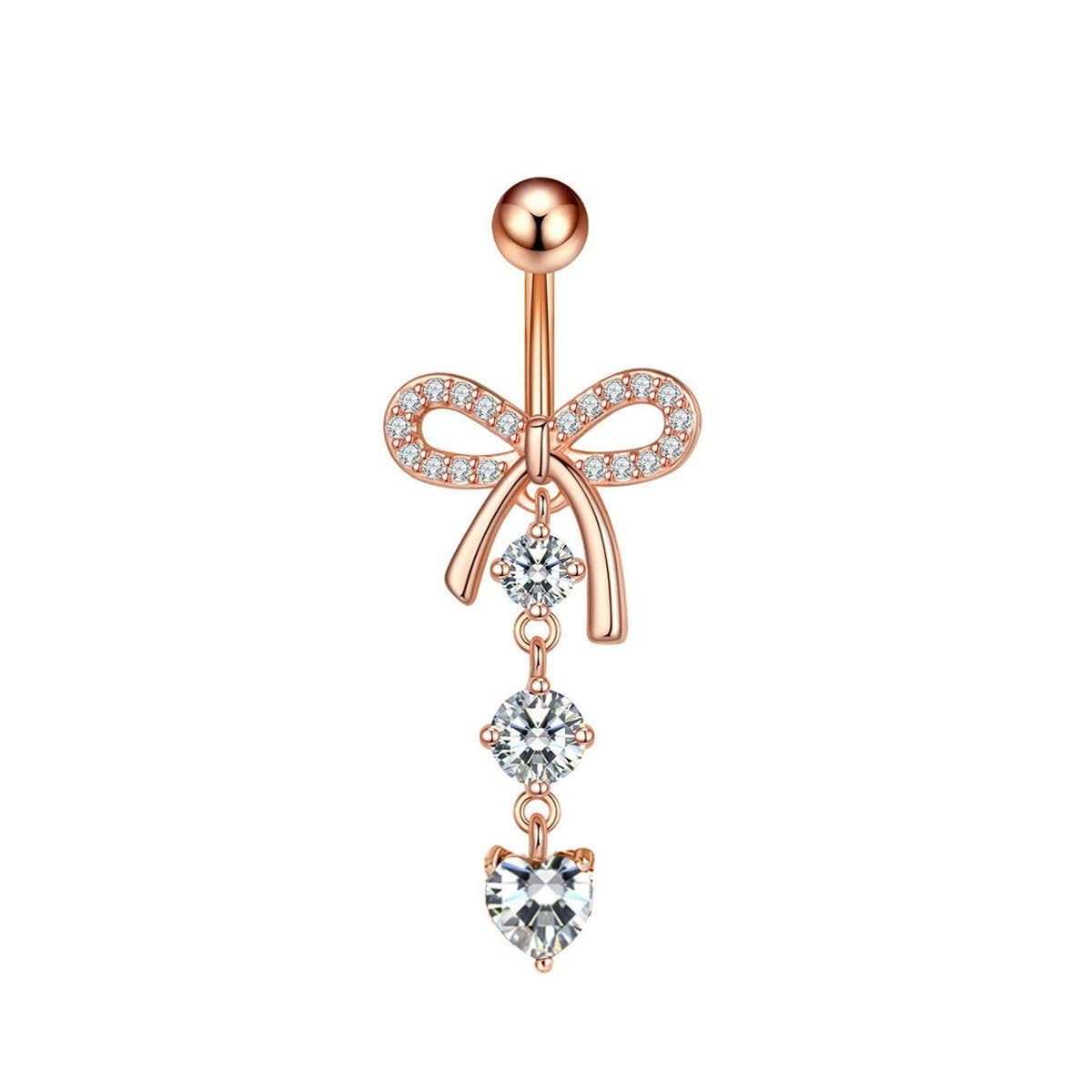 BOW KNOT CZ BELLY RING MINIMALIST BESTSELLER_CWMM9197