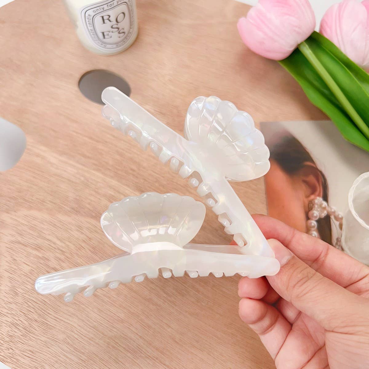 SWEET SHELL ACETATE HAIR CLAW CHIC SUMMER CLIP_CWAHA1488