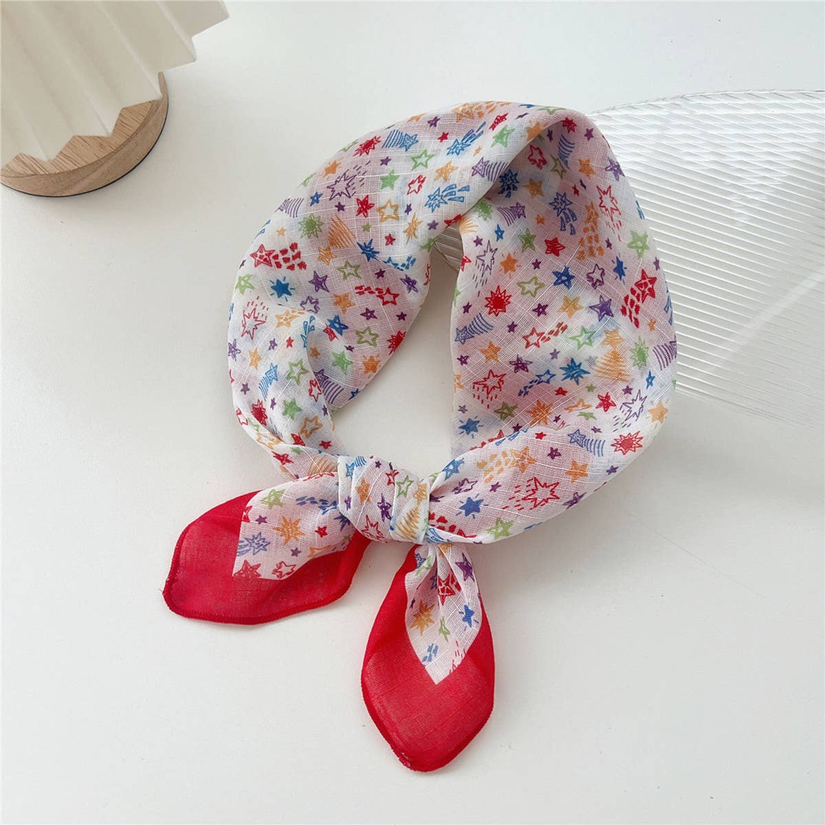 COTTON LINEN SQUARE SCARF BREATHABLE NECK WRAP_CWMS0673