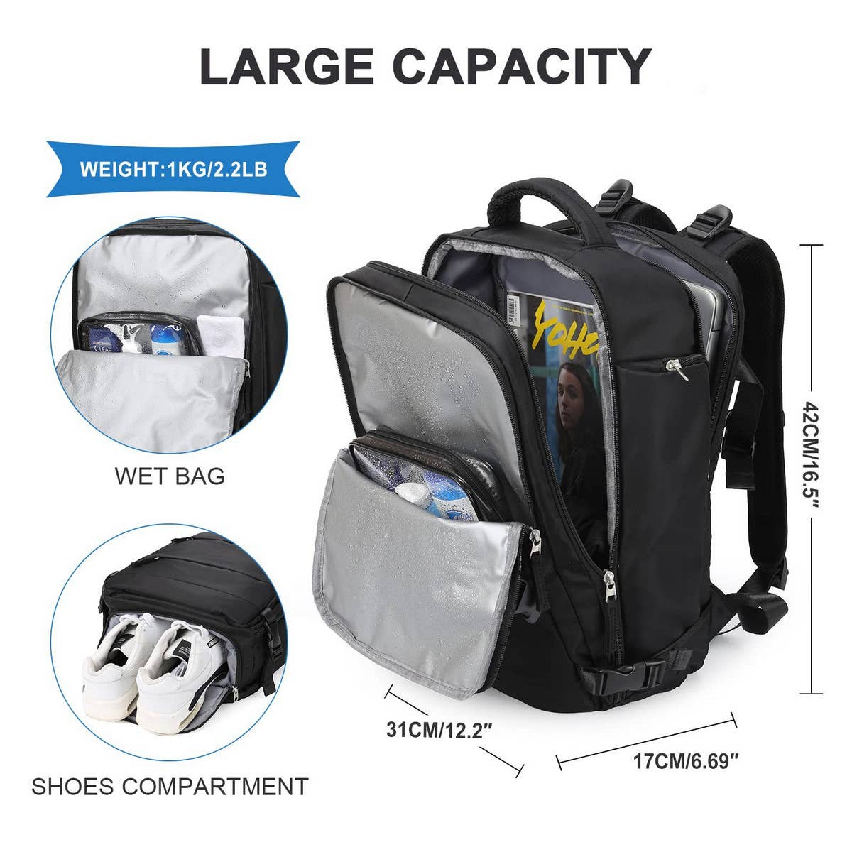 STYLISH WATERPROOF BACKPACK TOILETRY TRAVEL BAG_CWAB2349