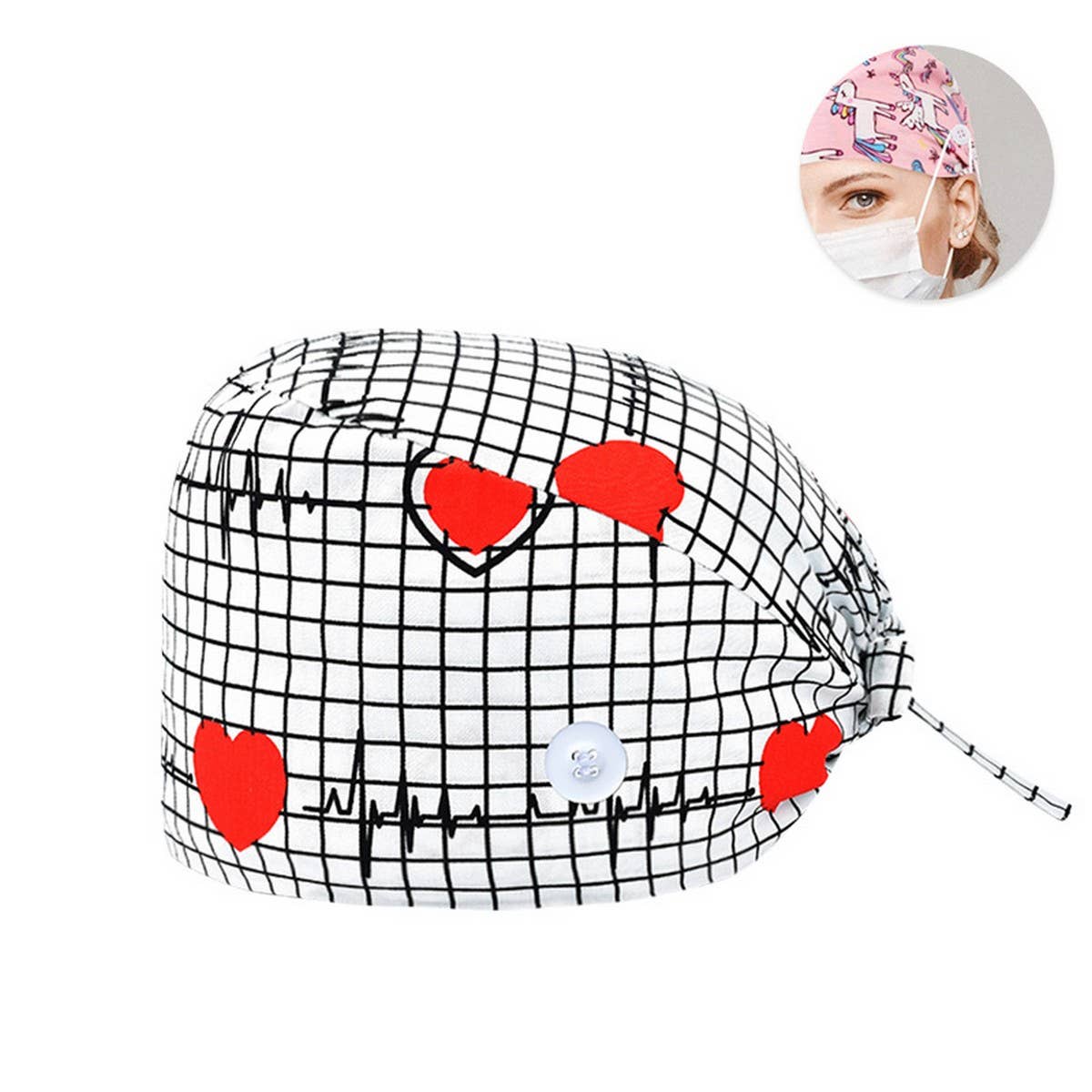 SCRUB CAP PRINTED SURGICAL CAP WORK CAP_CWAH3383