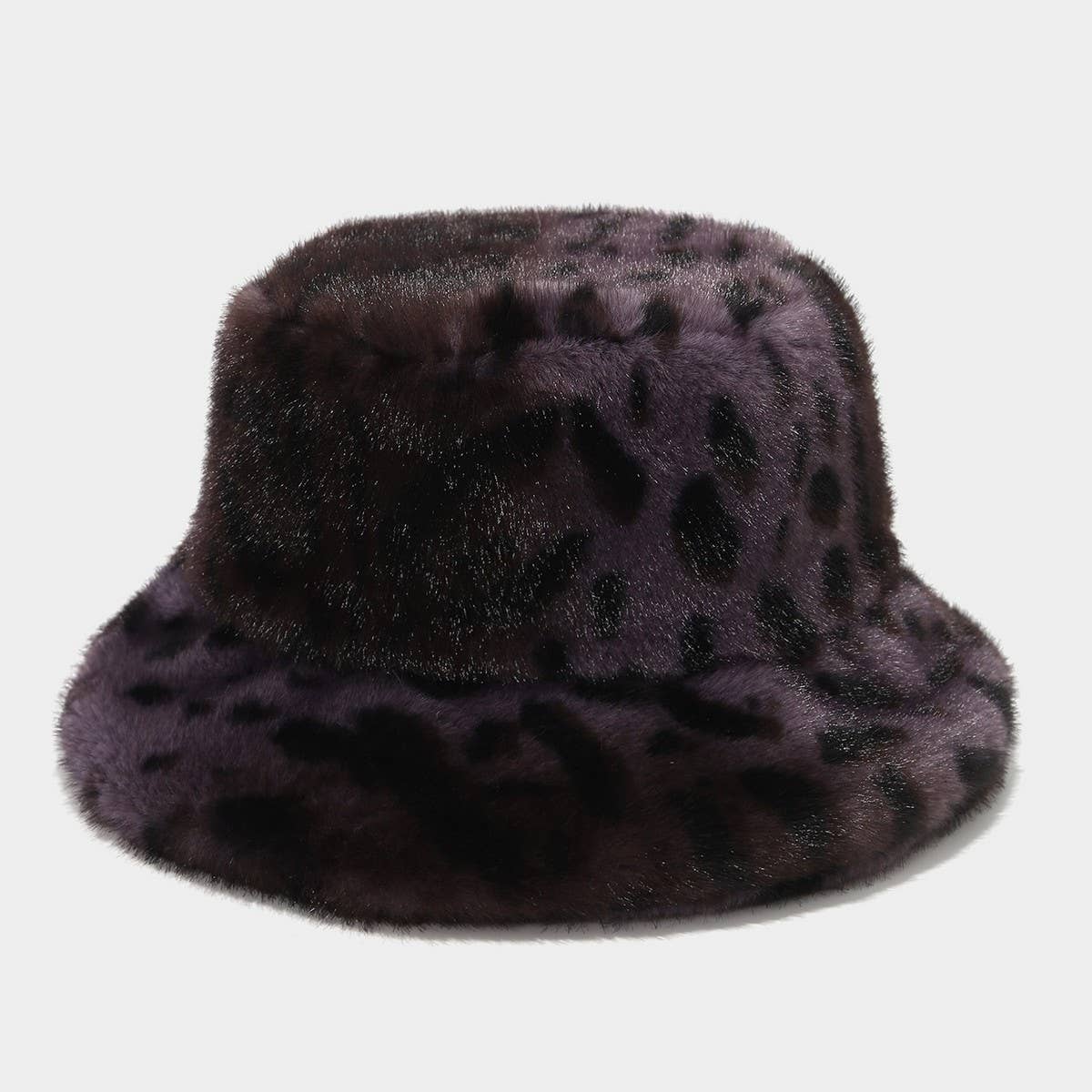 Women¡¯S Leopard Print Plush Bucket Hat Winter_Cwah04784