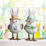 EASTER COUPLE LIGHTED YELLOW HOODED BIRD ORNAMENTS_CWMM3486